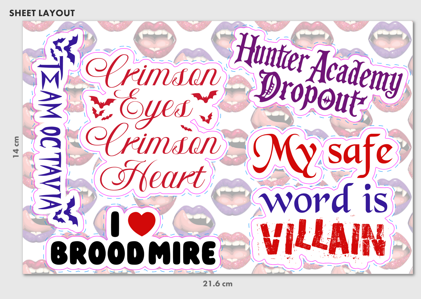 Kingdom of Immortal Lovers Typography Stickers
