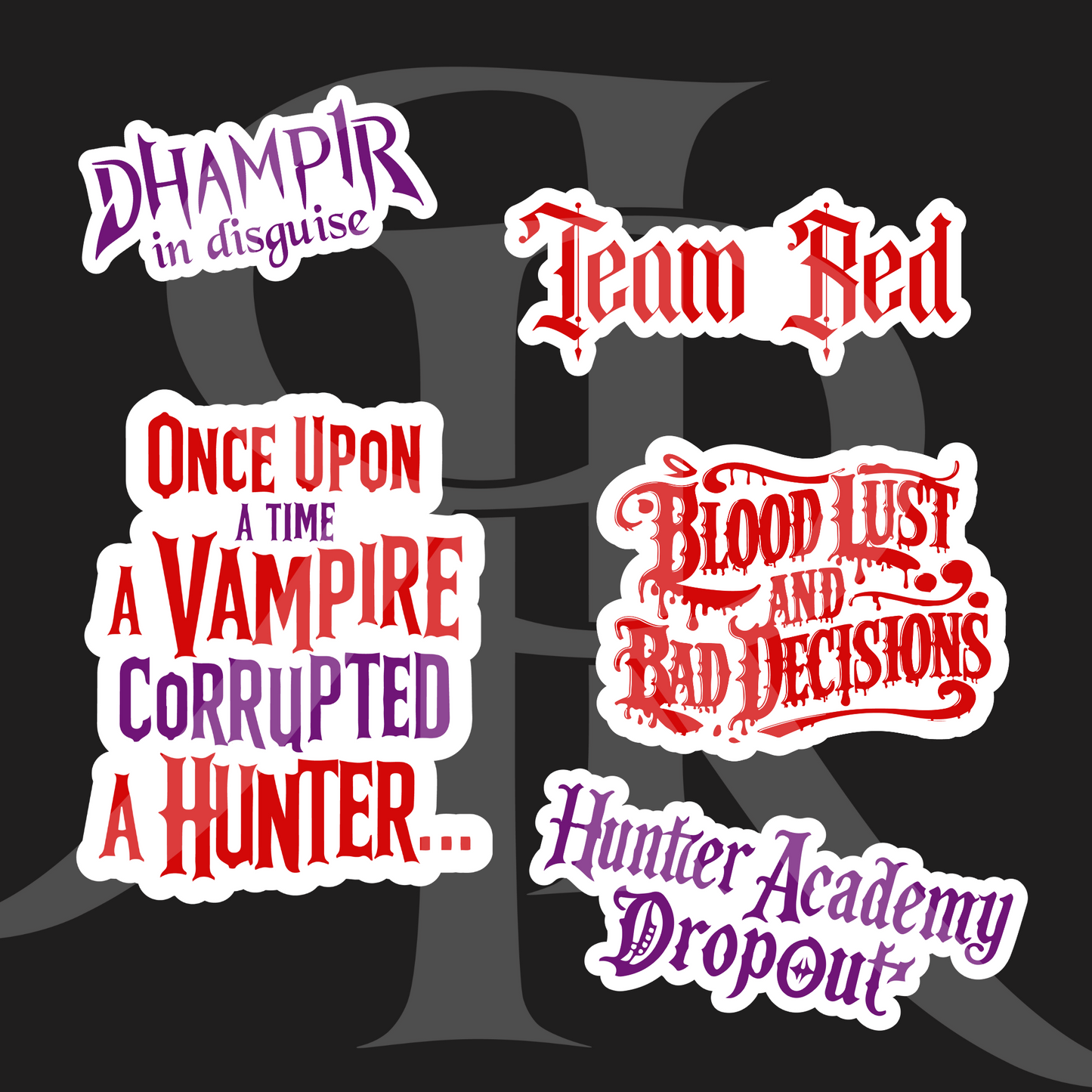 Kingdom of Immortal Lovers Typography Stickers