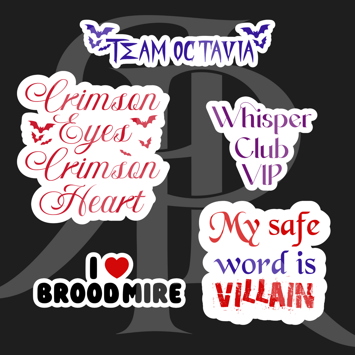 Kingdom of Immortal Lovers Typography Stickers