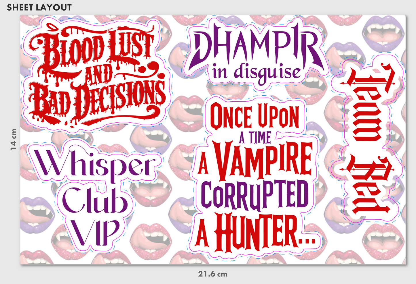 Kingdom of Immortal Lovers Typography Stickers