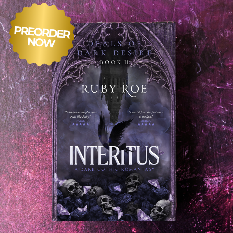 Interitus by Ruby Roe — Deals of Dark Desire Book 2 dark sapphic romantasy book cover (preorder)